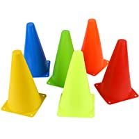 Conos de plástico multicolor para tráfico - Paquete de 6- 23 cm